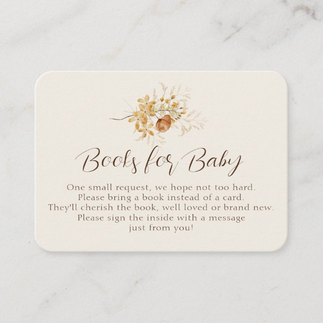 Tarjeta De Recepción Libros de flores silvestres para insertar en Baby  (Anverso)