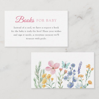 Tarjeta De Recepción Libros de flores silvestres pastel en acuarela par