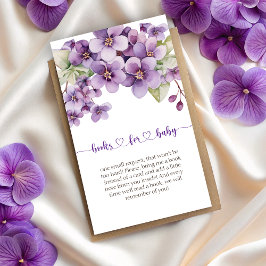 Tarjeta De Recepción Libros de flores violetas moradas de verano para b