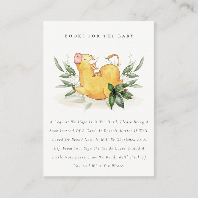 Tarjeta De Recepción Libros De Foliage De Cow Holy Para Baby Shower (Anverso)