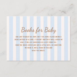 Tarjeta De Recepción Libros de franjas azules para bebé