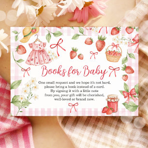 Tarjeta De Recepción Libros de Fresa Dulce para Bebé en la Ducha