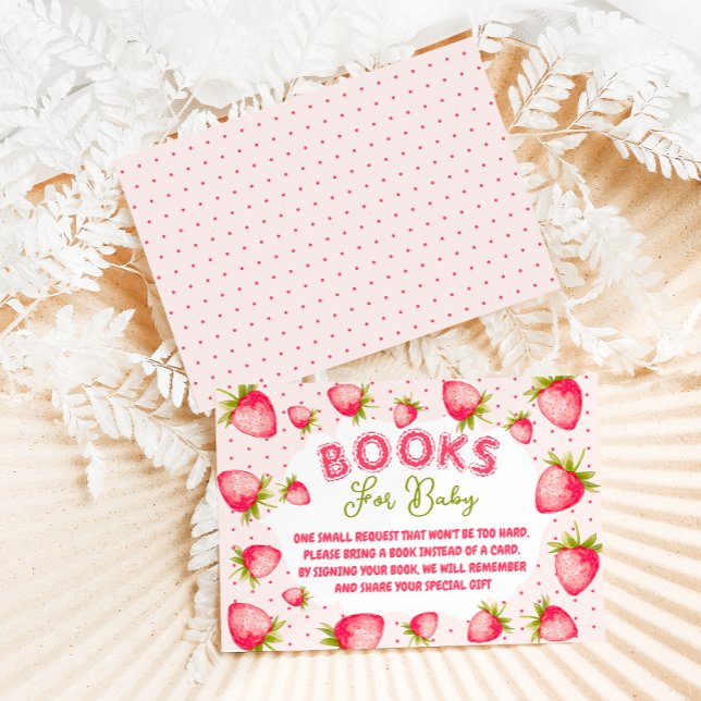 Tarjeta De Recepción Libros de fresa para niñas Baby Shower (Subido por el creador)