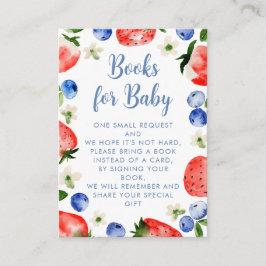 Tarjeta De Recepción Libros de fresa y arándanos para bebé