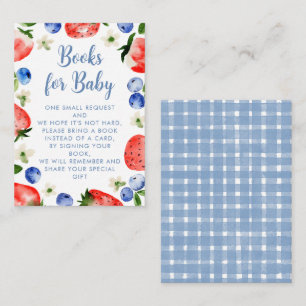 Tarjeta De Recepción Libros de fresa y arándanos para bebé