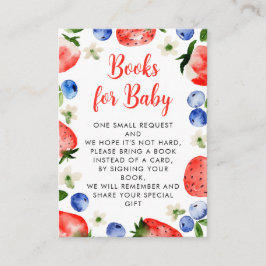 Tarjeta De Recepción Libros de fresa y arándanos para bebé