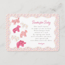 Tarjeta De Recepción Libros De Galletas De Animales Con Espuma Rosa Par