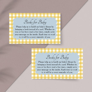 Tarjeta De Recepción Libros de Gingham Amarillo con Volantes Azules Par