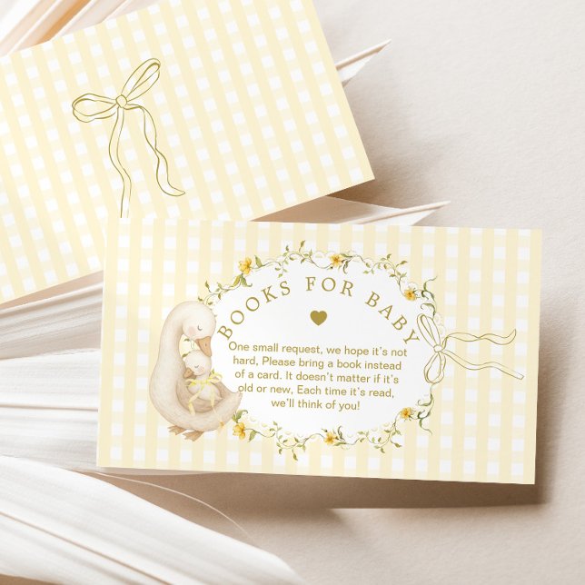 Tarjeta De Recepción Libros de gingham amarillo Silly Goose para bebé (Subido por el creador)