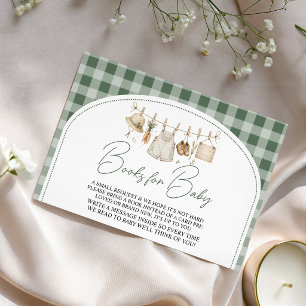 Tarjeta De Recepción Libros de Gingham Verde Cultivados Localmente para