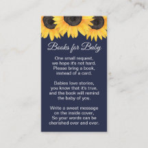 Libros de girasol Baby Neutral Navy Baby Shower En