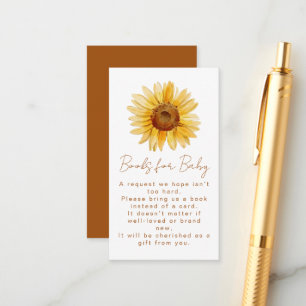 Tarjeta De Recepción Libros de Girasoles Boho Honey para Bebé Regadera 