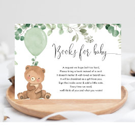 Tarjeta De Recepción Libros de globo de verdor de oso de peluche para l