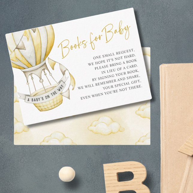 Tarjeta De Recepción Libros de globos aerostáticos amarillos para Baby  (Subido por el creador)