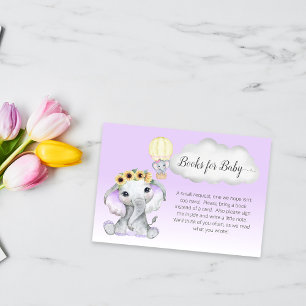 Tarjeta De Recepción Libros de globos elefantes de aire caliente para b