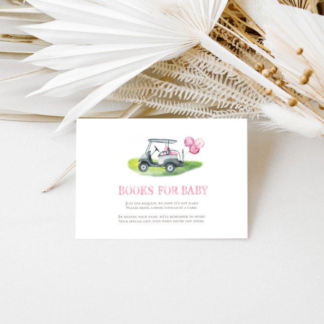 Tarjeta De Recepción Libros de golf rosados para bebé (Subido por el creador)