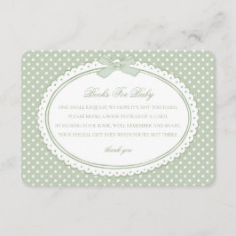 Tarjeta De Recepción Libros de Green Gingham Coquette para Bebé