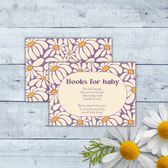 Tarjeta De Recepción Libros de Groovy Retro Flowers para bebé (Subido por el creador)