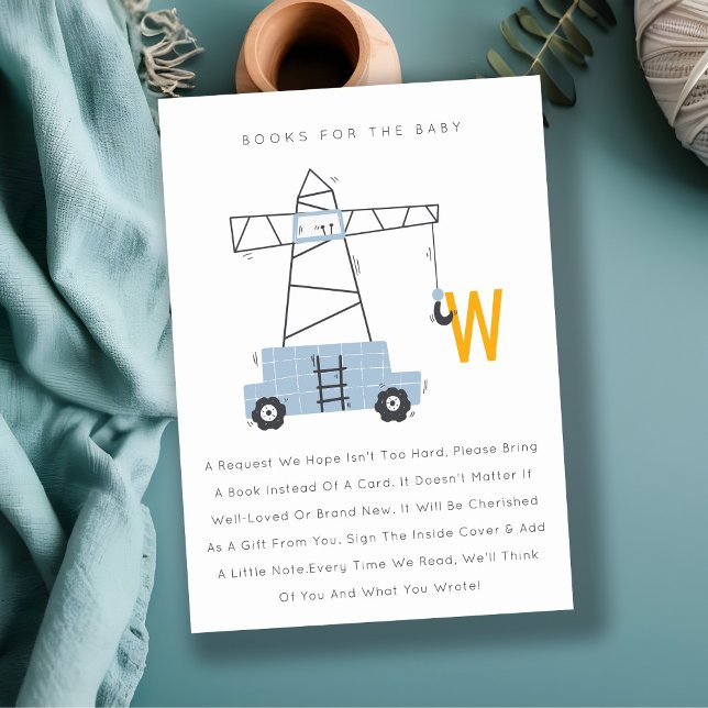 Tarjeta De Recepción Libros De Grúa De Construcción Cuta Para Baby Show (Subido por el creador)