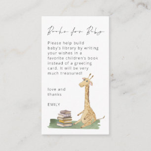 Tarjeta De Recepción Libros de guiones de jirafa para Baby Shower