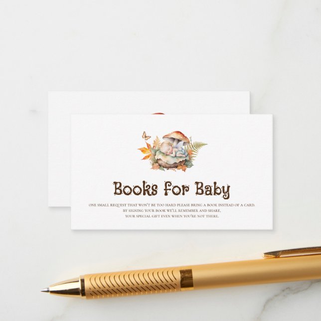 Tarjeta De Recepción Libros de hadas del bosque otoñal para bebé Insert (Anverso/Reverso In Situ)