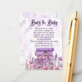 Tarjeta De Recepción Libros de hadas flores mariposas para bebé
