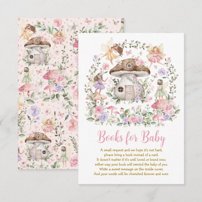 Tarjeta De Recepción Libros de hadas forestales encantados para niñas (Anverso / Reverso)