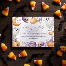 Libros de Halloween de Acuarela para Baby Shower