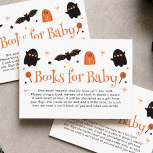 Tarjeta De Recepción Libros de Halloween de naranja negra para bebé