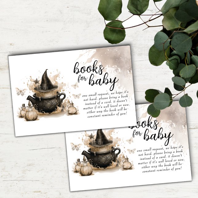 Tarjeta De Recepción Libros de Halloween para Baby Shower neutral de be (Subido por el creador)