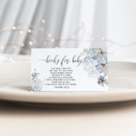 Tarjeta De Recepción Libros de Hydrangeas Azules para el boleto de bebé