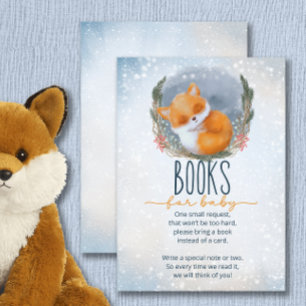 Tarjeta De Recepción Libros de invierno de Cute Baby Fox Snowly para be