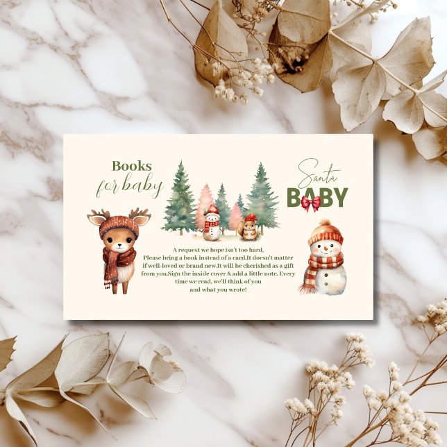 Tarjeta De Recepción Libros de invierno de Santa Baby Woodland para el  (Subido por el creador)