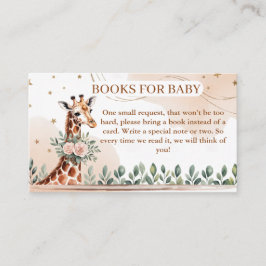 Tarjeta De Recepción Libros de jirafa de Safari para la acuarela neutra