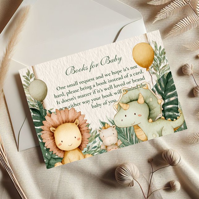 Tarjeta De Recepción Libros de la jungla de Dino para bebé (Subido por el creador)