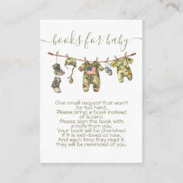 Tarjeta De Recepción Libros de la línea de vestimenta militar para bebé