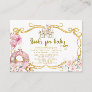 Tarjeta De Recepción Libros de la Princesa Real Carruaje Rosa para Bebé