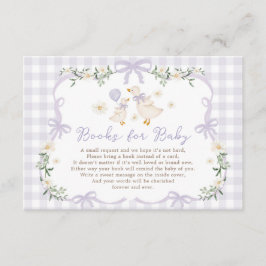 Tarjeta De Recepción Libros de Lavanda para Bebé Silly Goose