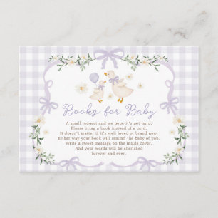 Tarjeta De Recepción Libros de Lavanda para Bebé Silly Goose