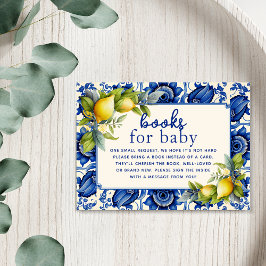 Tarjeta De Recepción Libros de Lemones Amarillos de Azulejos Azules Vin