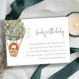 Tarjeta De Recepción Libros de leones de globo aerostático verde para B