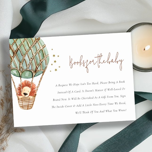 Tarjeta De Recepción Libros de leones de globo aerostático verde para B (Subido por el creador)