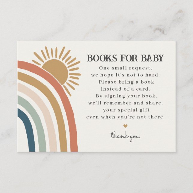 Tarjeta De Recepción libros de libros para bebés para insertar (Anverso)