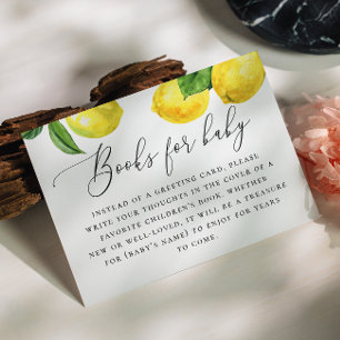 Tarjeta De Recepción Libros de limón para bebé. Citrus Botanical Baby S