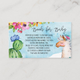 Tarjeta De Recepción Libros de Llama Azul y Cactus para el coche de cla