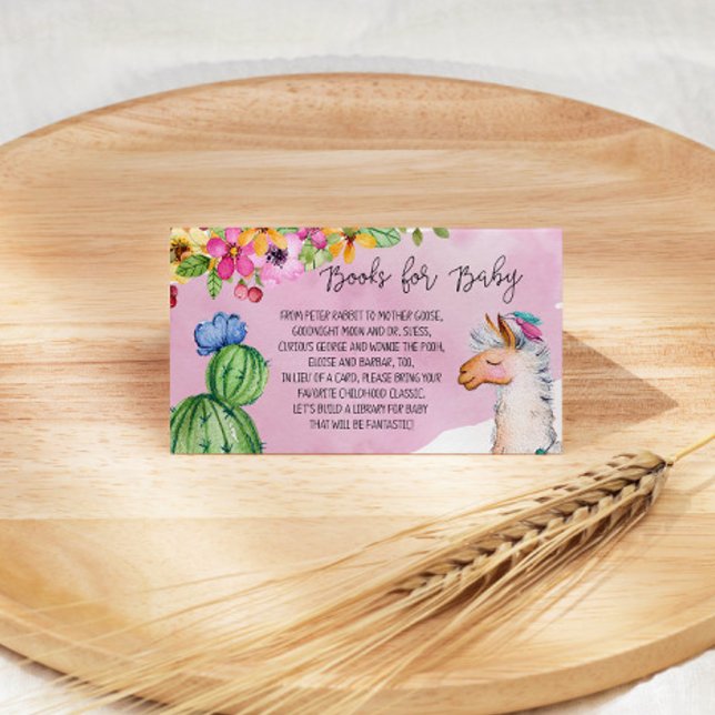 Tarjeta De Recepción Libros de Llama Rosa y Cactus para el bebé (Subido por el creador)