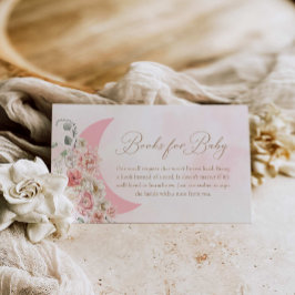 Tarjeta De Recepción Libros de luna rosada para bebé chica