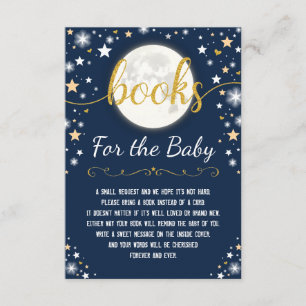 Tarjeta De Recepción Libros de Luna y Estrellas para Baby Twinkle Star 