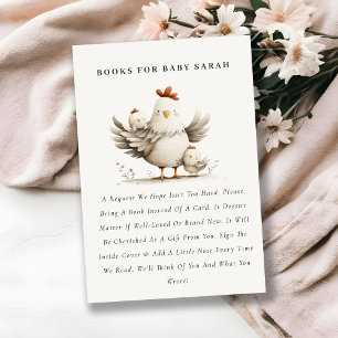 Tarjeta De Recepción Libros de mamá y pollito de granja lindos para bab
