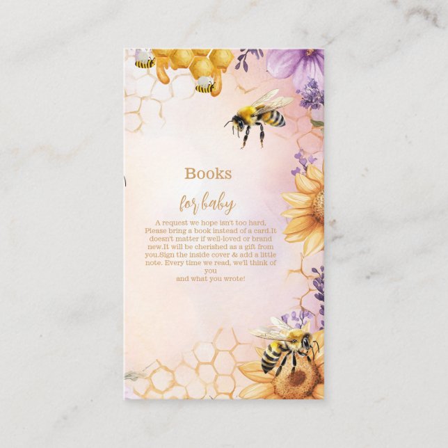 Tarjeta De Recepción Libros de mami para bebes de la bebida de Sunflowe (Anverso)